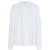路施南立领长袖衬衫女士春季职业打底上衣百搭时尚设计感休闲通勤白衬衣 白色 L1159 L