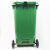 海斯迪克 户外垃圾桶 大号加厚环卫挂车桶 塑料带盖分类垃圾箱 绿色240L挂车带轮 HKT-393