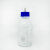 实验室补料瓶发酵罐1/2/3/4通孔试剂加料瓶小号中号大号不锈钢瓶盖补液瓶蓝盖玻璃瓶单通双通三通四通 中号1000ml四通6mm接口