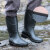 东部工品 防水鞋男士工地胶靴成人雨鞋男中筒高筒劳保雨靴 JR-214 黑色39