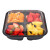 益美得 SW-217 一次性水果盒透明果切盒塑料盒带盖圆形沙拉盒草莓拼盘水果捞打包盒 750克4格黑色100个