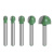 6柄绿色圆底刀5件套半圆浮雕刀圆头花边刀雕刻机球刀木工铣刀 五件套 绿色