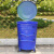环卫垃圾桶圆桶金属铁质户外防火耐高温垃圾桶大号加厚果皮箱挂车工业品 zx240L圆形加厚铁桶带盖蓝