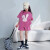木未辛淘帝女童夏装套装2023新款女孩洋气时髦运动夏季儿童大童短袖短裤 2021红色兔子套装2024 110身高105厘米