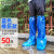 格术 一次性防水鞋套  加厚耐磨脚套雨天防水防尘高筒50只蓝色