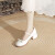 达芙妮（DAPHNE）厚底玛丽珍女鞋软皮2024年秋季新款粗跟中跟单鞋女jk小皮鞋 黑色 40