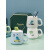 茶花谷可爱卡通陶瓷恐龙马克杯带盖勺儿童礼物水杯子创意个性燕麦咖啡杯 绿恐龙+勺盖（普通装）