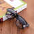 电焊眼镜焊工专用防强光翻盖氩弧焊双层眼镜双镜片劳保防护护目镜 亮黑框黑色玻璃片+眼镜盒