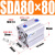 型薄型气缸SDA80*5/10/15/20/25/30/40/50/60/70/90/100- SDA80X80