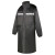 久臻 YSF244 防风防水风衣式雨衣 耐磨舒适透气劳保雨衣 黑色(布内里) 2XL 