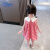 迪士尼女童夏季裙子2024新款儿童装夏装宝宝连衣裙小女孩圆点兔子娃娃领 粉红色 90cm