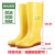 平底白色雨鞋男女厂工作卫生靴养殖场畜牧黄色水鞋水靴可定制 黄色平底高筒 标准码 37