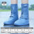 雨鞋女款防水鞋套硅胶防雨鞋套外穿雨天防滑加厚耐磨备美儿童雨靴 高筒蓝双层加厚底