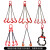起重吊链吊车吊具猛钢铁链条吊环吊钩挂钩子吊索具行车吊装工具 2吨1.5米 四腿