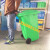 加厚塑料垃圾桶环卫弹力垃圾运输箱带盖轮子轱辘脚踏长方形 绿色 50升垃圾桶