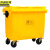 京洲实邦 660L垃圾车 加厚医疗垃圾桶医院 黄色垃圾箱 带盖废物收纳桶JZSB-1011