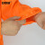 安赛瑞 养猪厂连体工作服 喂猪防护服 防水防尘畜牧养殖带帽连体服 橘色 M码 300571
