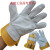 短款牛皮电焊手套焊工焊接耐磨耐用隔热加棉保暖无缝防护手套 黄布二指(普通款) XL