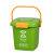 垃圾分类垃圾桶厨房手提桶圆桶10L带盖带提手大号厨余餐厨绿 30L圆形手提桶绿色