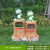 创意卡通分类垃圾桶玻璃钢雕塑户外园林景区幼儿园庭院果皮箱摆件 20661青蛙双垃圾桶大号