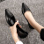 适用于真皮软底舒适平底尖头面试公务员工作鞋黑色单鞋职业气质皮鞋女鞋 黑色 34