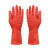 谋福J46乳胶光里手套洗衣洗碗手套家务橡胶手套 胶皮手套红色乳胶手套（10付起） 中号