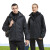 征战虎J2020 保暖工装 三合一冲锋衣两件套 保暖登山服 滑雪服 防风防水防护服 男款：黑色 XL