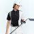 比音勒芬高尔夫【高弹速干】夏季新款男休闲运动字母条纹短袖polo衫 07黑色 100/M