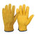 曼睩 L码黄色短款1副 电焊皮革手套防烫防飞溅牛皮焊工耐磨加长加厚劳保手套ML018