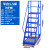 【精选】登高车仓库登高梯超市库房理货取货带轮可移动平台梯子货 蓝色平台离地1.5米6步 DGC-P150