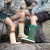 雨鞋女款成人洋气时尚日系情侣雨靴高筒登山户外防水靴防滑雨鞋男 森林绿+防水束口-保暖加绒套（  36