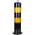 alertwild 交通安全设施挡车柱 钢管警示柱 防撞不锈钢加厚路障 隔离带立柱挡车杆反光柱 固定76*750*1.2双环黑黄