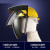 润华年定制电焊面罩配安全帽式焊工防护面具防烤脸护脸全脸焊头戴式焊帽 (深色)面罩+黄色安全帽