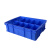 加厚长方形塑料零件盒分格周转箱多格盒分类收纳盒螺丝盒物料盒子 大四格370*280*85蓝