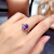CENTURY KUDOS巴西紫水晶套装 银日韩时尚紫色宝石戒指女紫水晶项链送女友礼物 戒指（证书）戒圈活口