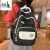 袋鼠休闲双肩包男女旅行旅游电脑包大容量学生书包简约潮流防水行李包 卡其色