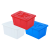 带盖水箱长方形塑料蓝色614水箱养殖箱周转分拣箱胶箱海鲜水产周 蓝加盖子50K 外尺寸:487*343*25