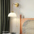 森繁奶油风壁灯床头灯墙壁卧室现代创意客厅led楼梯过道灯带拉线开关 DX902金色款式 暖光