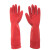 聚远 JUYUAN 加厚牛筋清洁手套 防滑耐磨乳胶橡胶手套 劳保家务保洁洗车手套 38cm红色乳胶  S码  5双起售