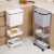 海斯迪克 厨房分类垃圾桶 厨余干湿分离带盖垃圾桶 带轮多层收纳置物架 双层橘粉色 HKT-601