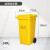 KAIJI LIFE SCIENCES塑料垃圾桶废弃物桶带盖240L黄色加厚挂车带轮款1个