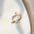 QIQ网红珍珠戒指女潮超仙时尚个性食指戒轻奢（520情人节生日礼物） 指环 金色