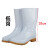 白色雨鞋耐油耐酸碱卫生靴牛筋底水鞋防滑白色工作雨鞋     3天 中筒雨鞋 42