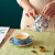 INGRI（英格丽）欧式轻奢高档描金茶壶咖啡杯碟套装客厅家用杯具水具过滤器骨瓷单人子母壶套装 翡翠-金色过滤器