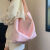 CLCEY 韩系软皮托特包女大容量包包2023新款包包女包单肩包斜挎包 粉色肩带可以调节
