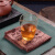木语瓷缘 加厚茶巾茶布吸水小和尚印花方形细纤维布茶盘配件茶具用毛巾抹布 咖啡色-小和尚茶巾