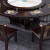 新中式实木大圆桌1.8米酒饭店餐桌椅组合带转盘10人圆形桌子 绿色