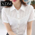 衬衫女短袖设计感小众夏季新款韩版洋气减龄职业工作服衬衣女 白色 S 85-95斤左右