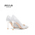 爱丽拉（AiLiLa）细跟银色高跟鞋婚鞋女婚纱秀禾两穿女士单鞋休闲通勤情人节送礼物 银色 & 8公分 35