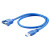 益德胜 usb延长线3.0公对母数据线带耳朵螺丝孔高速传输连接线可固定面板usb加长线 蓝色 0.3米